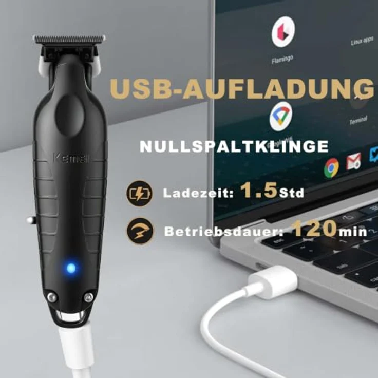 KEMEI 2299, Professioneller Haarschneider für Männer, kabellos mit 7500 U/min Hochleistungsmotor, 180 Minuten Akkulaufzeit und 3 verstellbaren Führungskämmen – Bild 3