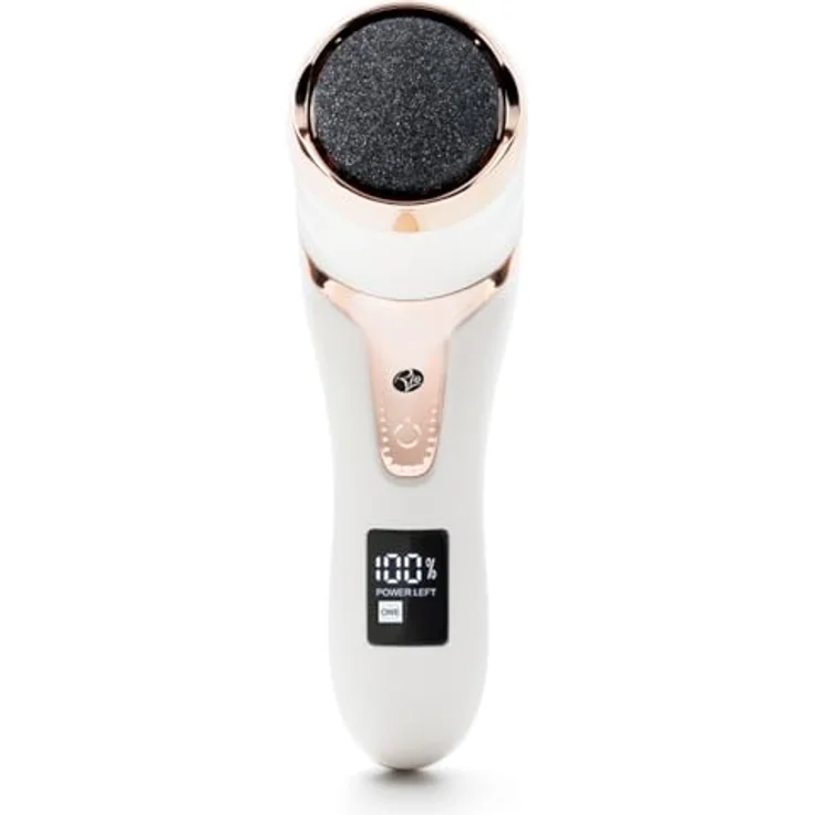 Rio Go Smooth Elektrische Fußfeile Hornhautentferner mit Vakuumwirkung, USB wiederaufladbar, 3 grobe Körnungen, IPX6 wasserdicht – Bild 1