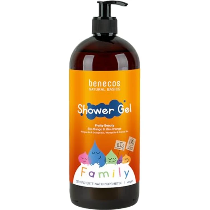 benecos Naturkosmetik - Shower Gel - vegan - Bio-Mango & Bio-Orange - 950 ml