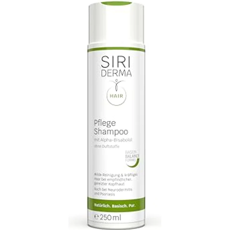 SIRIDERMA Pflege-Shampoo | Ohne Parabene & Silikone | Basisch I Bei trockener Kopfhaut, Schuppenflechte und Neurodermitis (ohne Parfum, 250 ml) – Bild 1