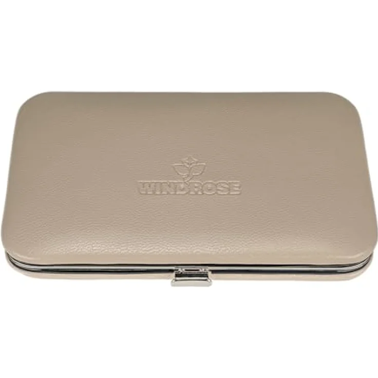 Windrose Merino Moda Maniküre-Set, Nagelpflegegerät in Beige, 11,5 cm mit 2 Scheren, Nagelfeile und Pinzette – Bild 4