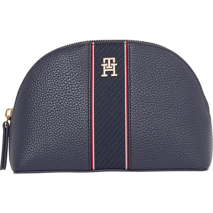 Tommy Hilfiger Kulturbeutel TH LEGACY WASHBAG, Damen Kosmetiktasche, Mini Bag in Space Blue