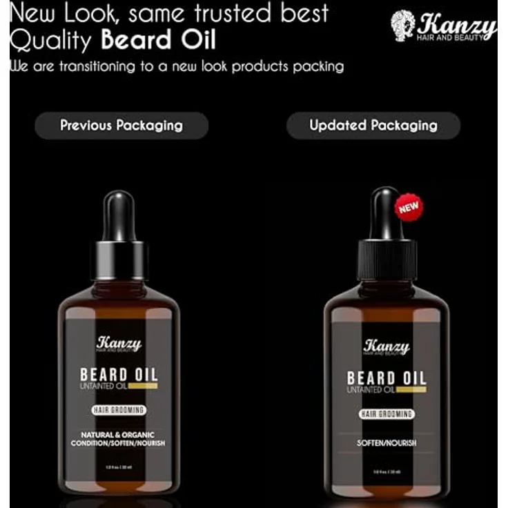 KANZY Bartöl Herren, 30ml Beard Oil für gesundes Bartwachstum mit Aloe Vera, Jojoba und Vitamin E, leicht parfümiert, perfekt als Geschenkset für Männer – Bild 2