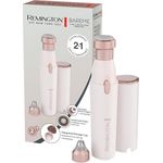 Remington BareMe WFS200, 2-in-1 Augenbrauenrasierer und Gesichtshaarentferner mit hypoallergenen Aufsätzen, USB-C Ladefunktion, wasserdicht