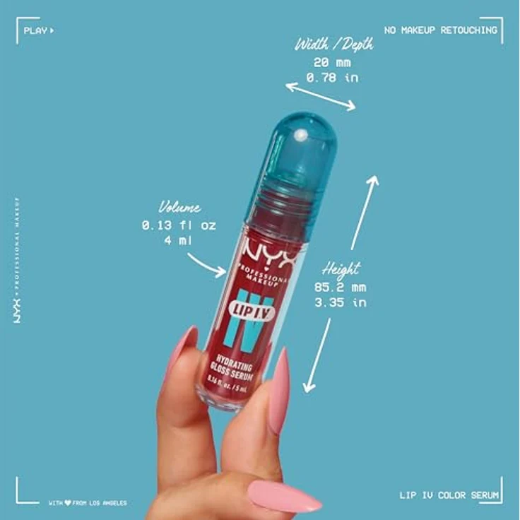 NYX Professional Makeup Lip IV, langlebiger Lipgloss mit feuchtigkeitsspendender Wirkung, Farbton 09 - BLUSH RUSH, 5 ml – Bild 8
