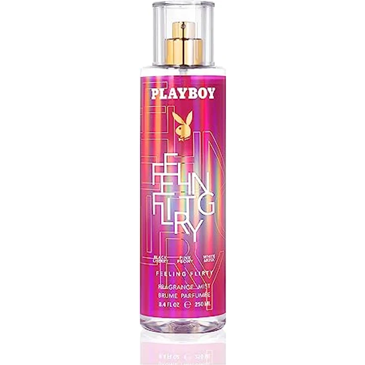 PLAYBOY Feeling Flirty Fragrance Mist, Körperspray für Damen mit fruchtigem Chypre-Duft, 250 ml – Bild 1