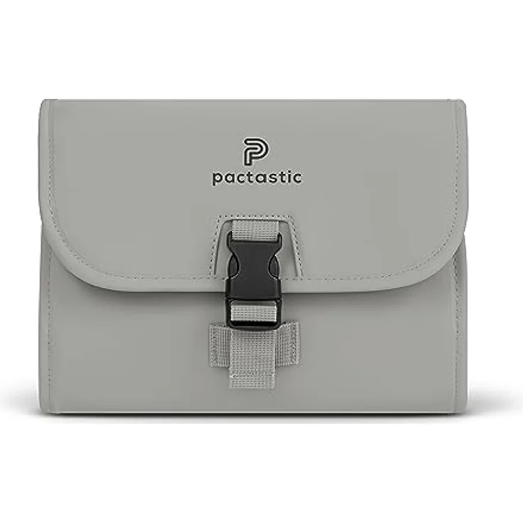 Pactastic Kosmetiktasche zum Aufhängen | 340 g Leichter ausklappbarer Kulturbeutel/Rolle mit 4 Reißverschlussfächern aus wasserabweisendem Tech-Material | 24 x 6 x 21 cm für Pflegeprodukte – Bild 5