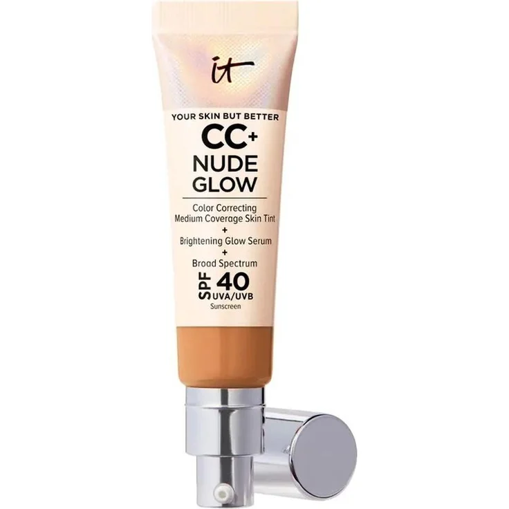 It Cosmetics CC+ Nude Glow Foundation, cremige Foundation mit SPF 40, Farbe Tan, 32 ml