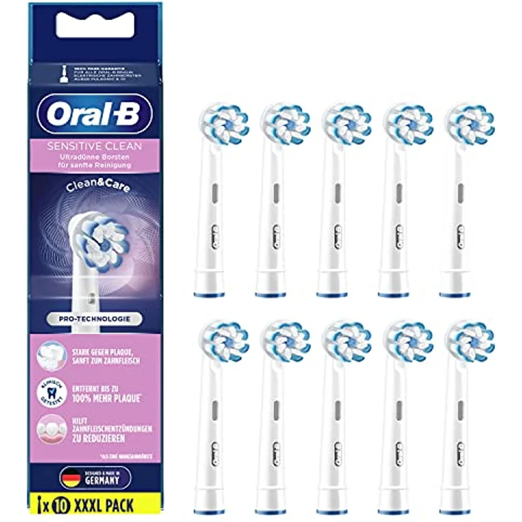Oral-B Sensitive Clean 10er Aufsteckbürste, weiß – Bild 1