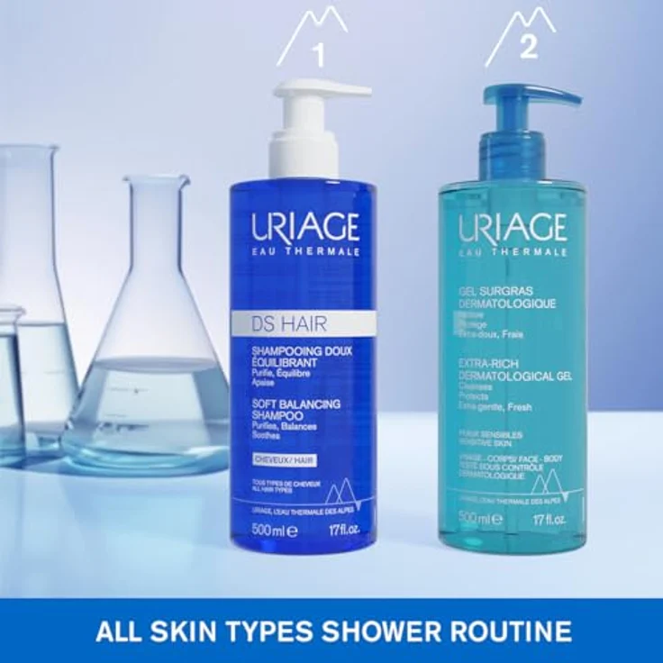 Uriage Shampoo D.S. Hair Shampooing Doux Equilibrant 500 ml – Bild 6