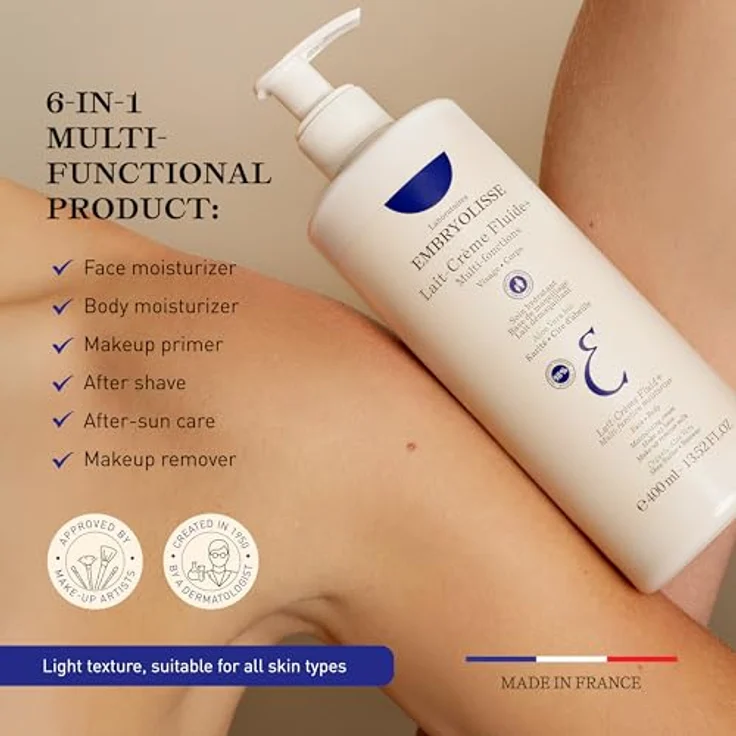 Embryolisse Lait-Crème Fluide+, Multifunktions-Creme für Körper und Gesicht, 75 ml, feuchtigkeitsspendend, als Make-up Primer geeignet – Bild 3