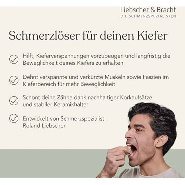 Liebscher & Bracht Kieferretter – gegen Zähneknirschen & CMD, 18 Dehnstufen, inkl. Halter, Korken-Set – Bild 3