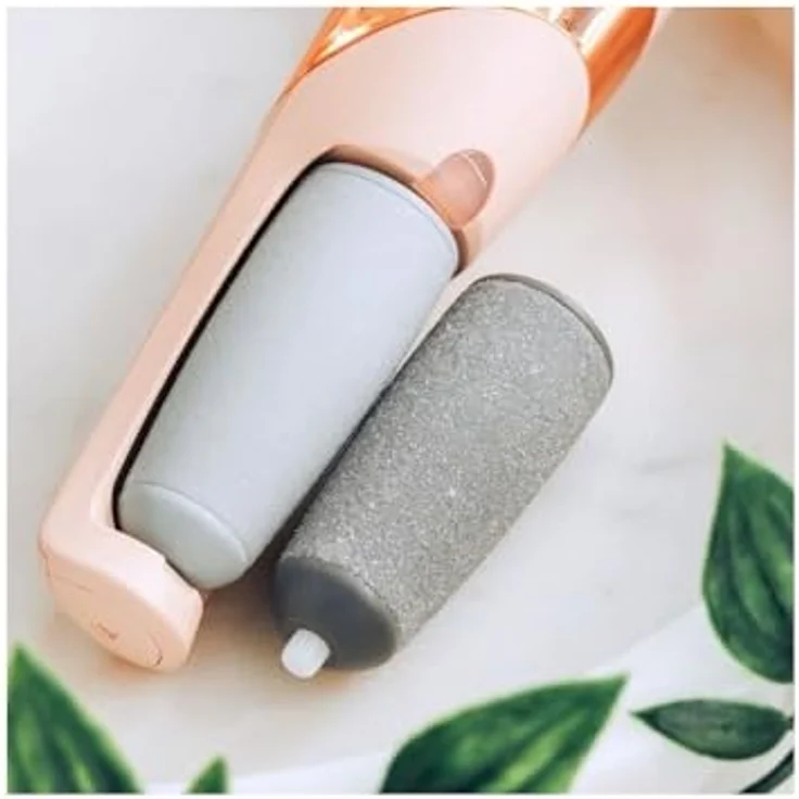 Finishing Touch Flawless Pedi, Wiederaufladbarer elektrischer Hornhautentferner mit 2 Rollköpfen und einstellbarer Geschwindigkeit für glatte Füße, Spa-Pediküre zu Hause mit LED-Beleuchtung – Bild 2