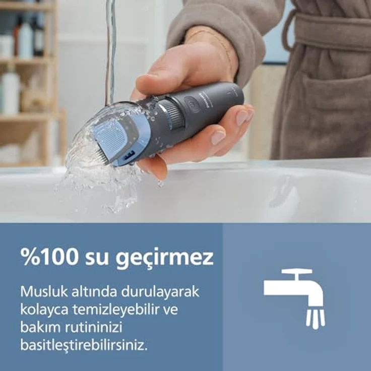 Philips Series 3000 BT3617/15, Bartschneider mit selbstschärfenden Klingen, wasserfester Ausführung, Schnittlängeneinstellungen, Verwendung mit oder ohne Kabel – Bild 8