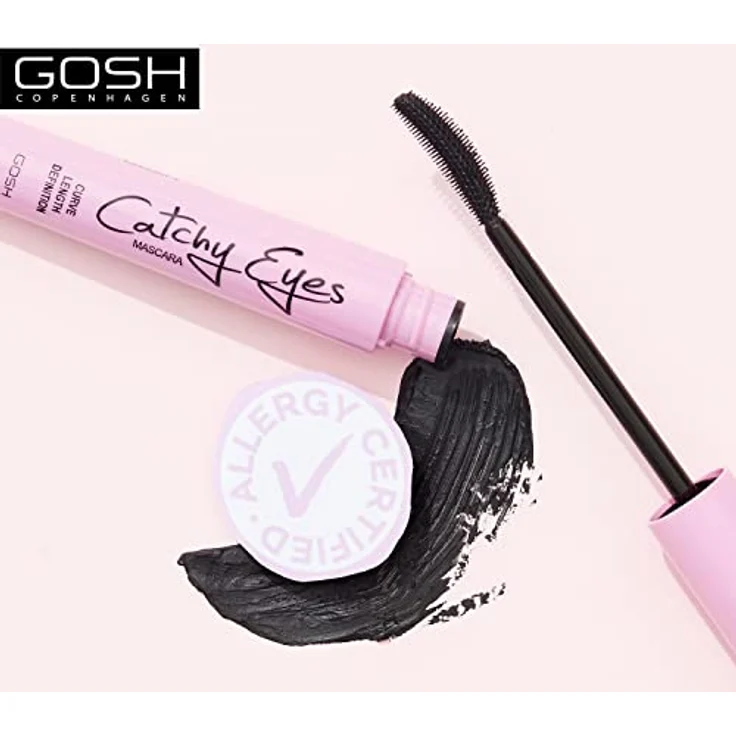 Gosh Catchy Eyes Allergy Certified Volumen-Mascara für empfindliche Augen, Farbton 001 Black, 8 ml – Bild 4