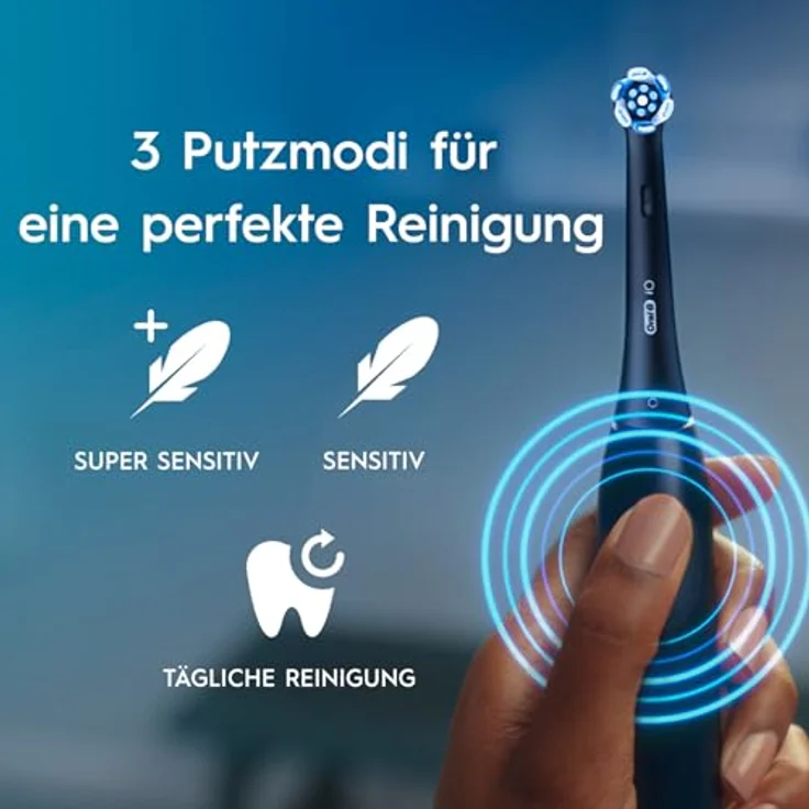 Oral-B iO Series 2, Elektrische Zahnbürste mit 3 Putzmodi, DUO Pack in Night Black und Calm Pink, inkl. Reise-Etui und Aufsteckbürsten-Etui – Bild 4