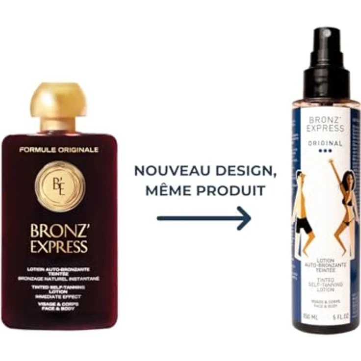 Académie Bronz'Express Lotion Teintée, Selbstbräuner für Gesicht und Körper, 150 ml, sofortige streifenfreie Bräune – Bild 4