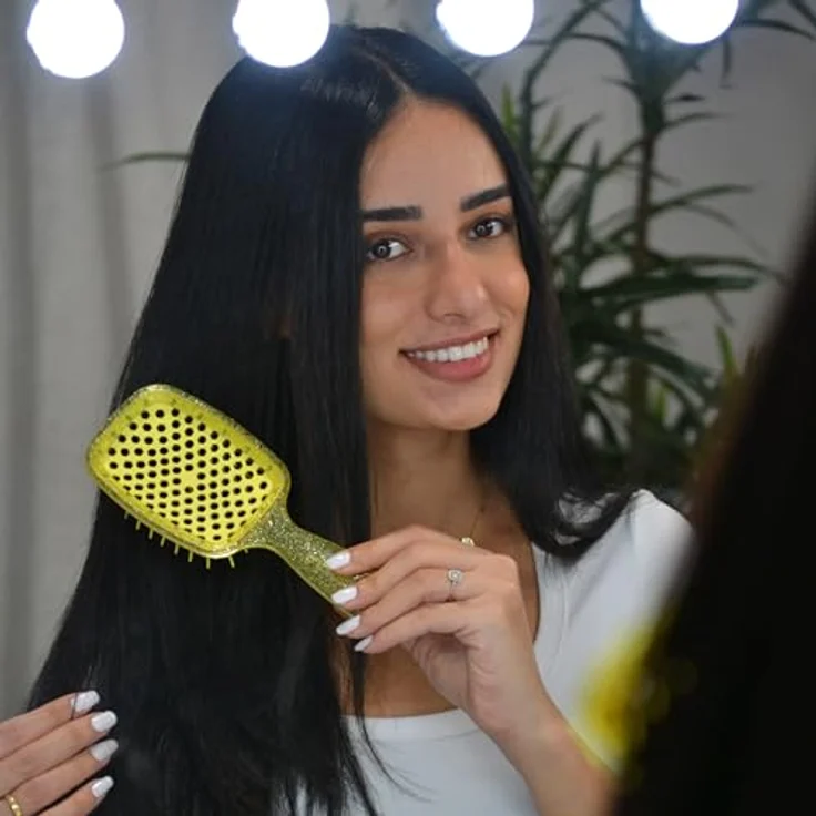 UNbrush Glitter Collection Detangling Hair Brush, Amber Entangler mit 105 flexiblen Borsten für müheloses Entwirren, unisex – Bild 4