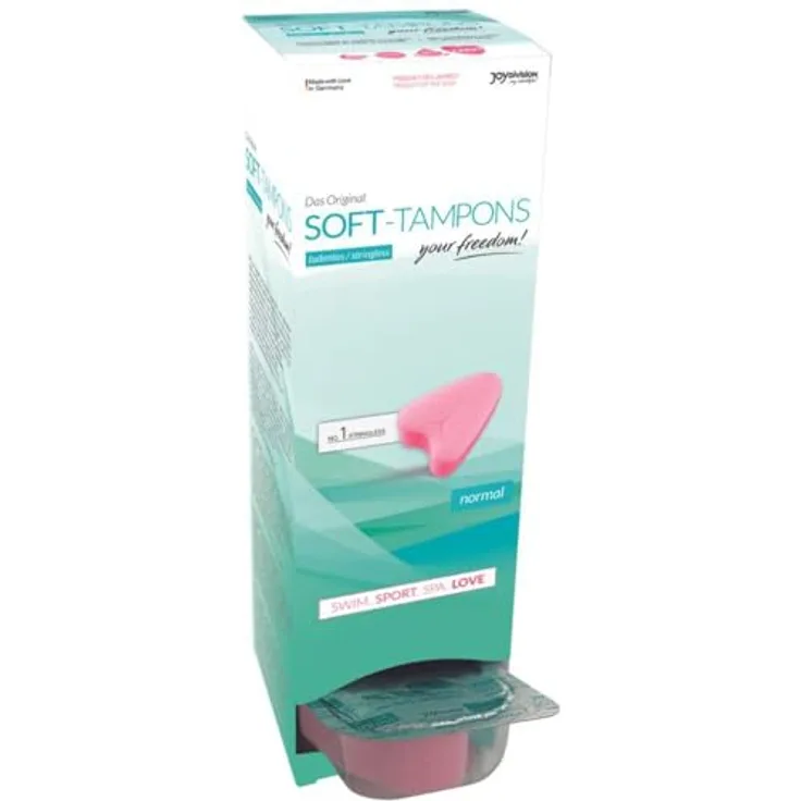 JOYDIVISION Soft-Tampons "normal", befeuchtet, fadenloser Tragekomfort, 10 Stück