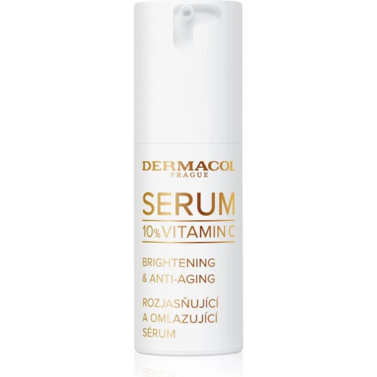 Dermacol 10% Vitamin C Gesichtsserum, aufhellendes Serum mit Hyaluronsäure und Niacinamid, 30 ml