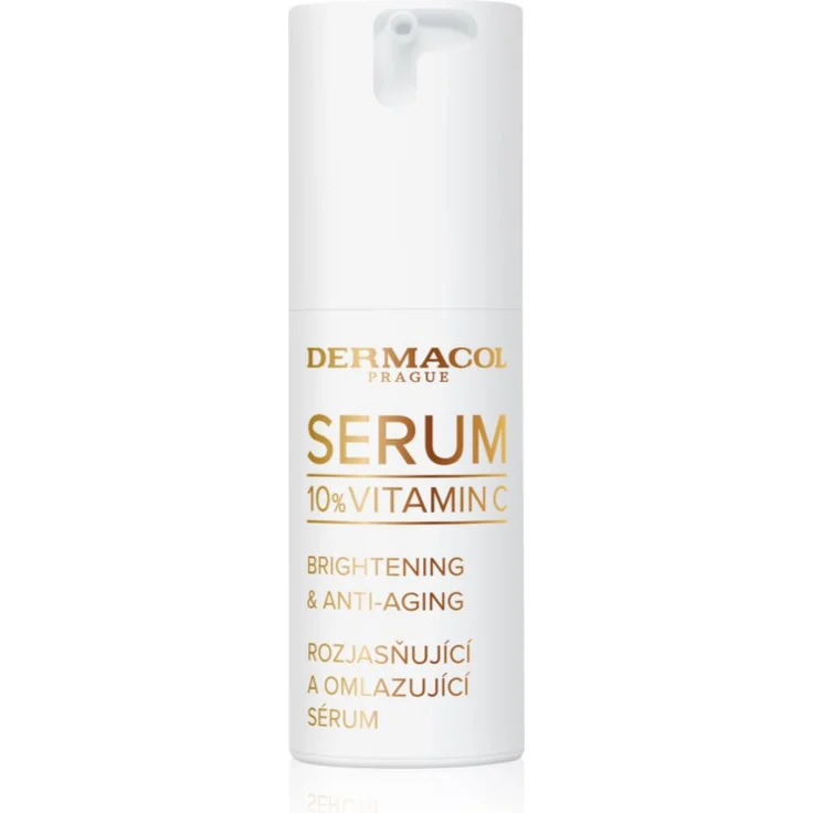 Dermacol 10% Vitamin C Gesichtsserum, aufhellendes Serum mit Hyaluronsäure und Niacinamid, 30 ml