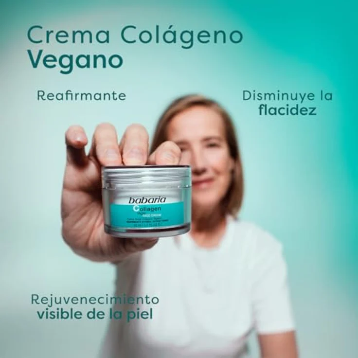 Babaria CREMA FACIAL COLLAGEN VEGAN 50 ML, Gesichtscreme mit kollagenen pflegenden Eigenschaften – Bild 3