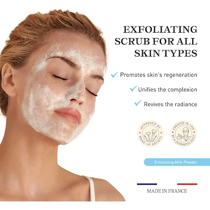 Embryolisse POUDRE DE LAIT EXFOLIANTE, Peelingpuder zur Gesichtsreinigung, 40 g, sanfte Entfernung abgestorbener Hautzellen – Bild 3