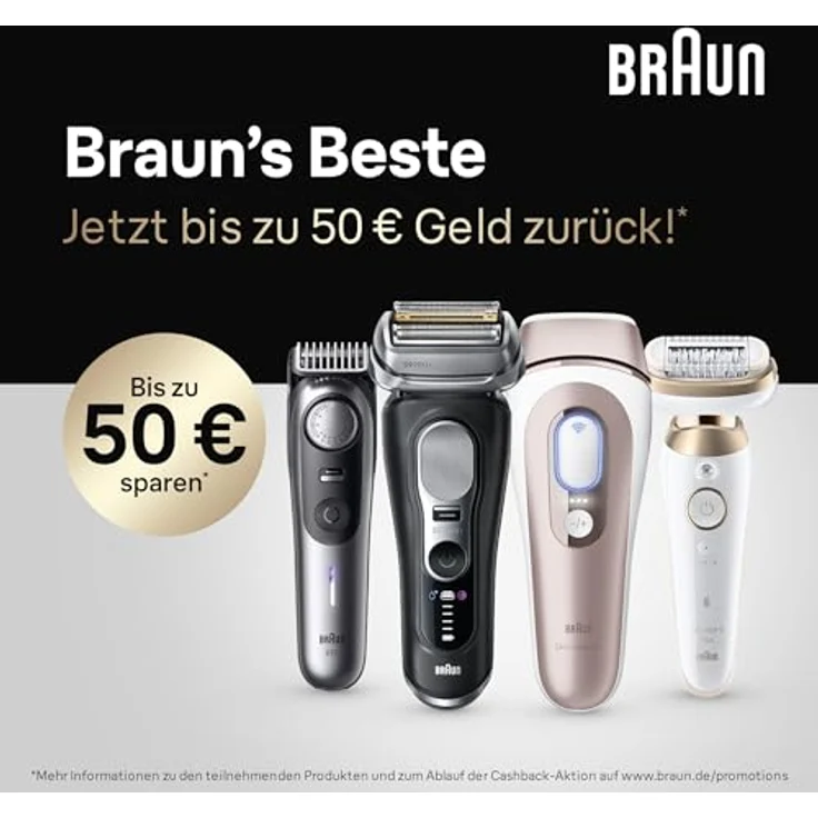 Braun Silk·expert Pro 5 PL5431, IPL Geräte zur Haarentfernung für Zuhause, inklusive Etui, Venus Rasierer und 4 Aufsätze, Weiß/Gold – Bild 4