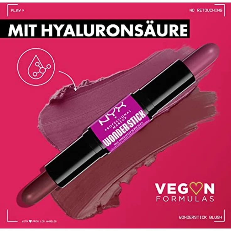 NYX Professional Makeup Wonder Stick Blush, Rouge-Stift mit feuchtigkeitsspendender Hyaluronsäure, 8 g, HONEY ORANGE N ROSE – Bild 3