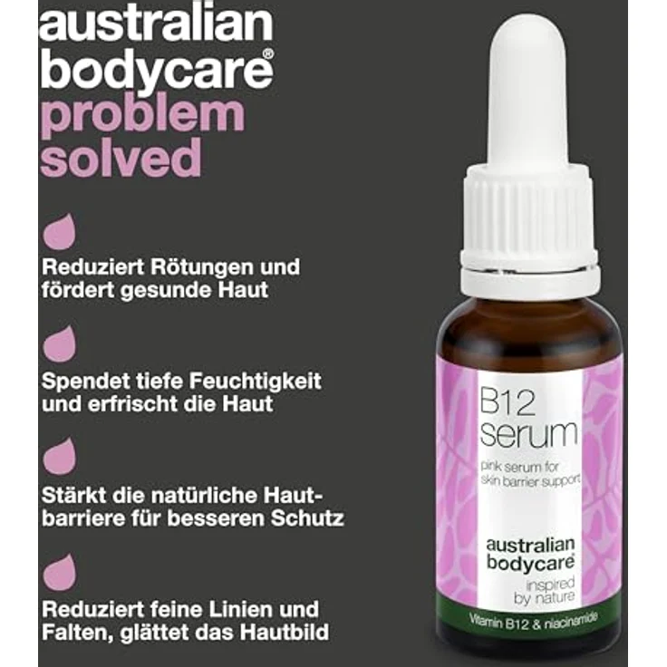 Australian Bodycare B12 Pink Serum, Aufhellendes Anti-Falten-Serum zur Kräftigung der Hautbarriere, 30 ml – Bild 3