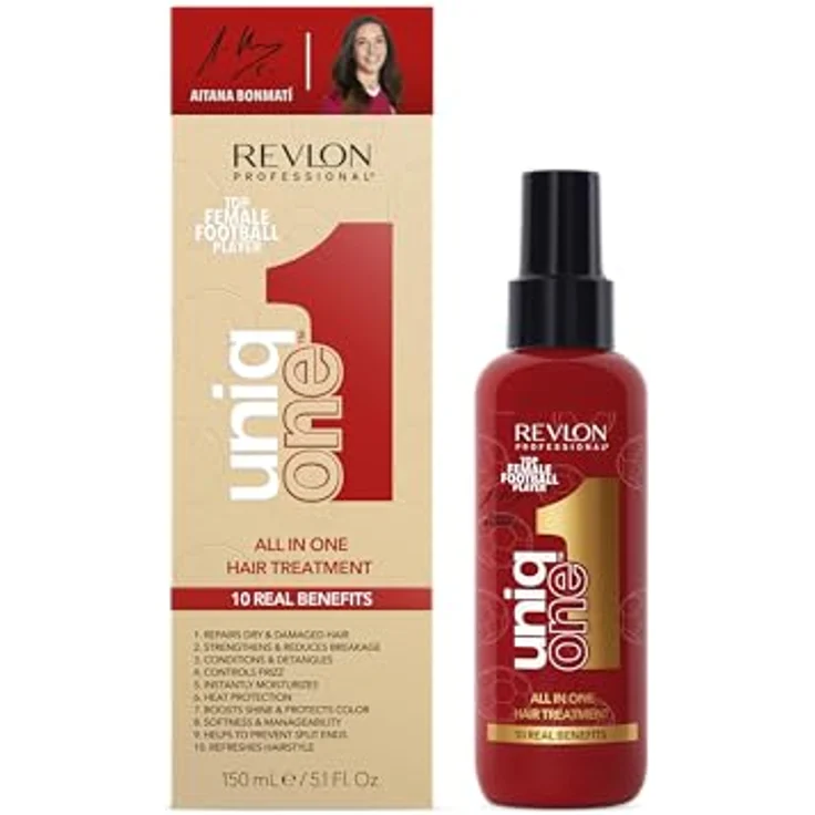 REVLON PROFESSIONAL UniqOne Hair Treatment Aitana Bonmatí Limited Edition, 150 ml, Leave in Haarkur für bessere Kämmbarkeit & Glanz, Anti Frizz Spray mit Hitzeschutz, vegan – Bild 2