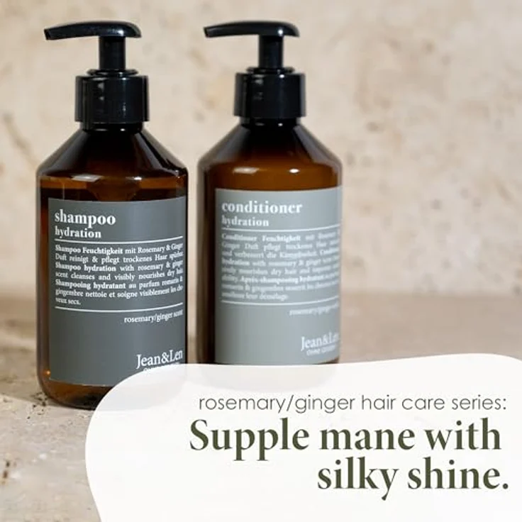 Jean & Len Shampoo Feuchtigkeit Rosemary & ginger Feuchtigkeitsspender 2 x 300 ml – Bild 7
