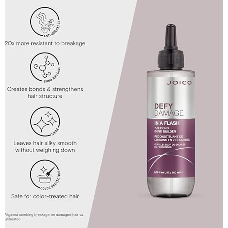 JOICO DEFY DAMAGE In A Flash, 200 ml Conditioner zur Haarkräftigung, minimiert Haarbruch und verleiht Glanz – Bild 3