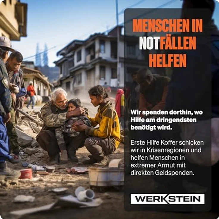 Werkstein Erste-Hilfe-Koffer mit Inhalt nach neuer DIN 13157:2021 I, inkl. Wandhalterung, 5x Aufkleber & Plombe, Verbandskasten für Betriebe, Einrichtungen & Zuhause – Bild 10