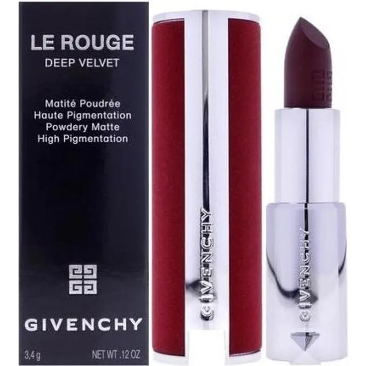 Givenchy Lippenstift Deep Velvet (Le Rouge) N38 Grenat Fumé, Matte Lippenfarbe 3,4 g mit intensiver, langanhaltender Deckkraft