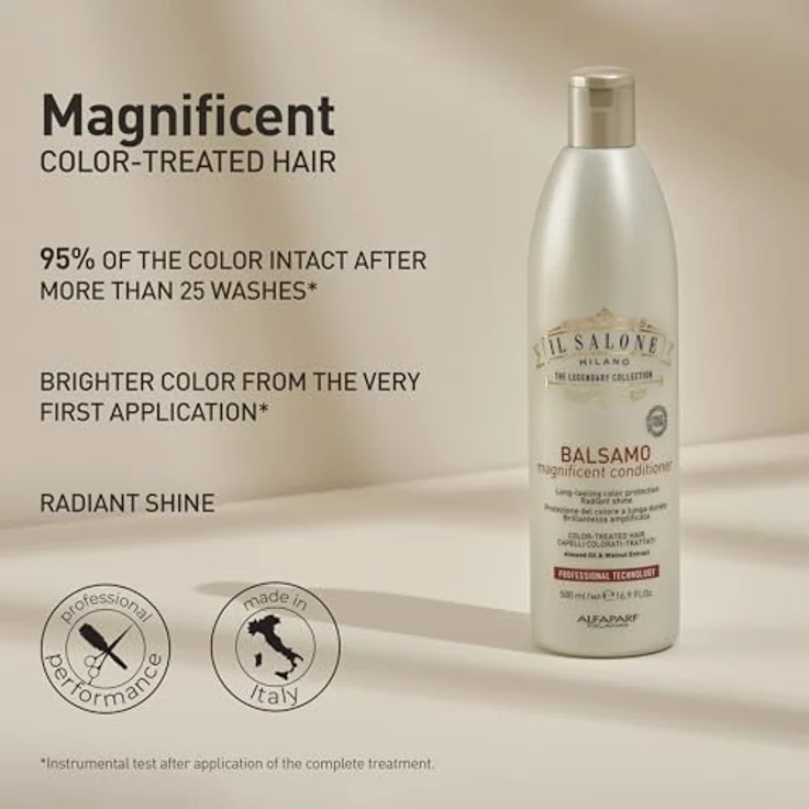Alfaparf Milano Il Salone Milano Magnificent Haarconditioner, 500 ml, für gefärbtes Haar, glättet und schützt, sorgt für glänzende Geschmeidigkeit – Bild 8