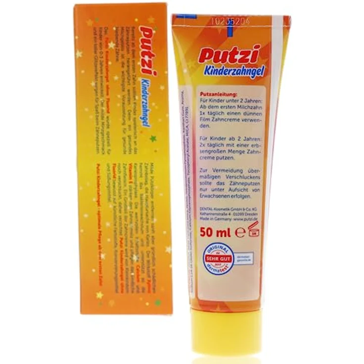 Putzi Kinderzahngel 0–3 Jahre, ohne Fluorid, vegan, mit Xylitol, Calcium & Vitamin E – zuckerfrei & mild, 50 ml – Bild 3
