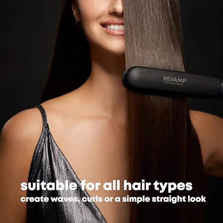 REVAMP ST-1600-EU Progloss Steamcare Haarglätter, Ionen-Technologie, max. 230 °C, Keramikbeschichtung, schwarz-matt – Bild 7