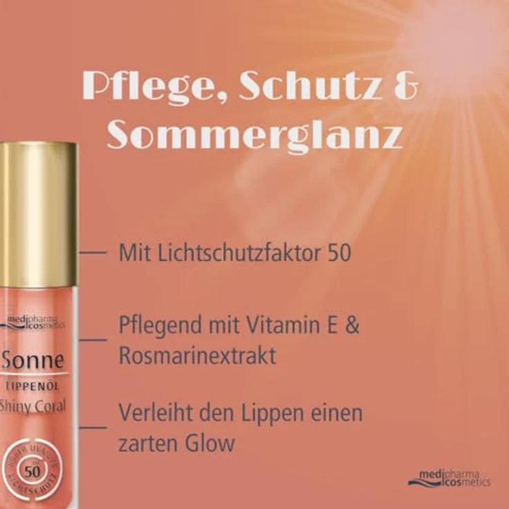 Dr. Theiss SONNE Lippenöl shiny coral, LSF 50, 4 ml – Bild 4