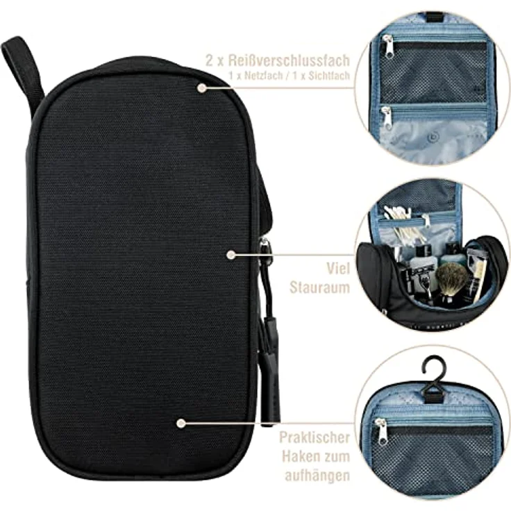 bugatti Blanc Delight Kulturbeutel Urlaub, Kulturtasche aus Tarpaulin & Nylon in schwarz – Bild 4