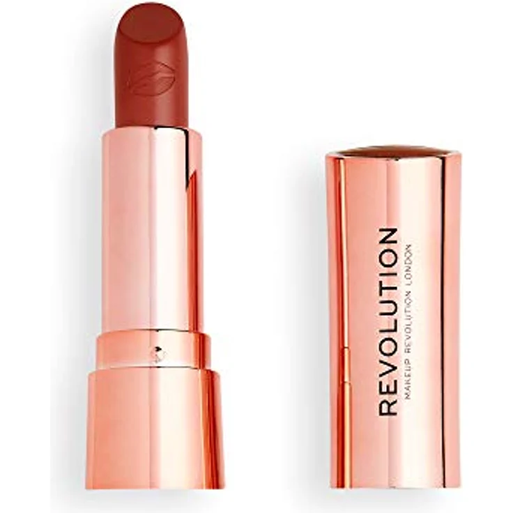 Revolution Satin Kiss Lipstick Lippenstift 3,5 g in Farbe Chaffuer mit satinierter Textur – Bild 2