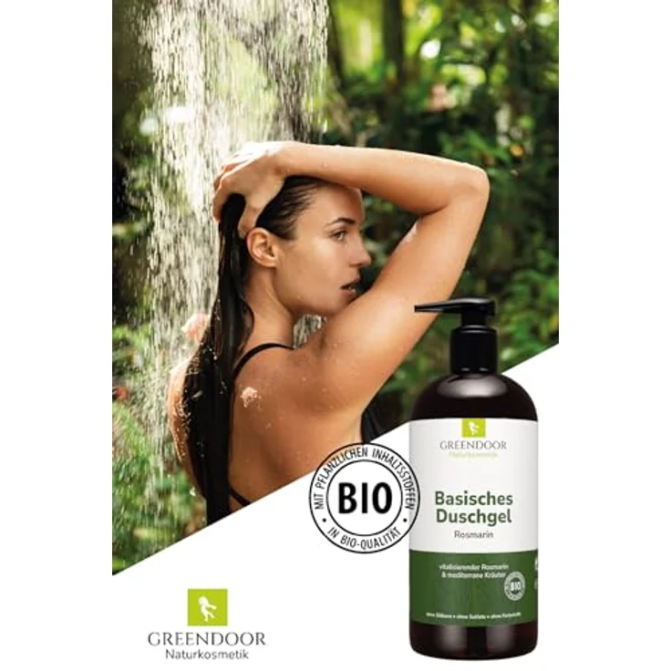 GREENDOOR Basisches Duschgel Rosmarin 250ml, biologisch abbaubar, vegan, ohne Silikone, Sulfate und Parabene – Bild 5