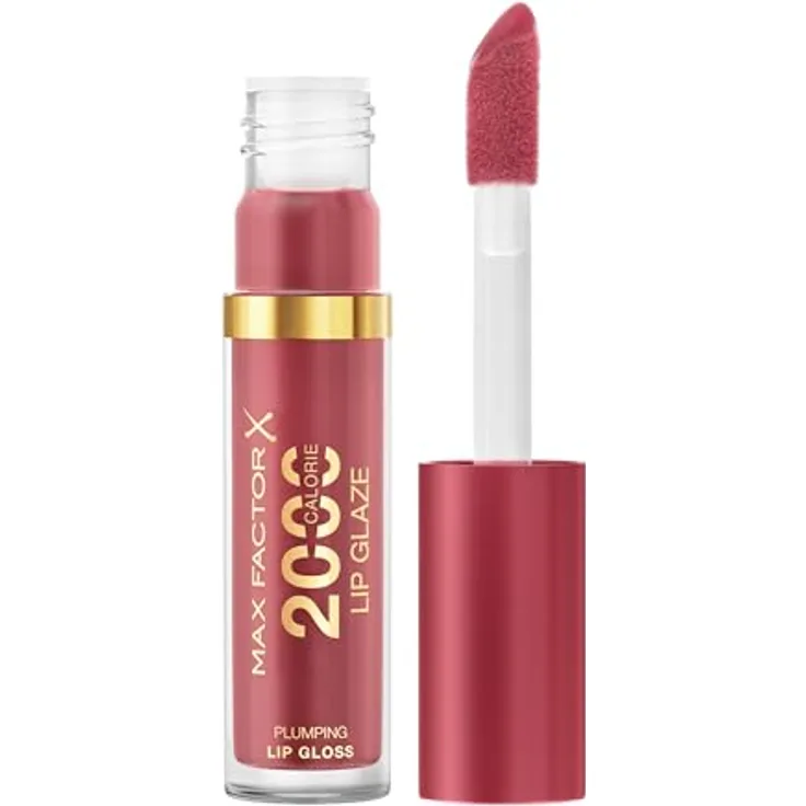 Max Factor 2000 Calorie Lip Glaze, farbiges Hochglanz-Lipgloss mit Volumen-Effekt, Nährstoffkomplex mit Hyaluron und Squalan, vegan, Fb. 105 Berry Sorbet, 4.4ml