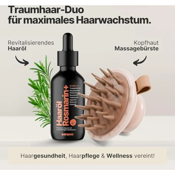 IMPERIO Shampoo-Massagebürste für Tiefenreinigung und Haarwachstum, mit Silikonborsten – Bild 9