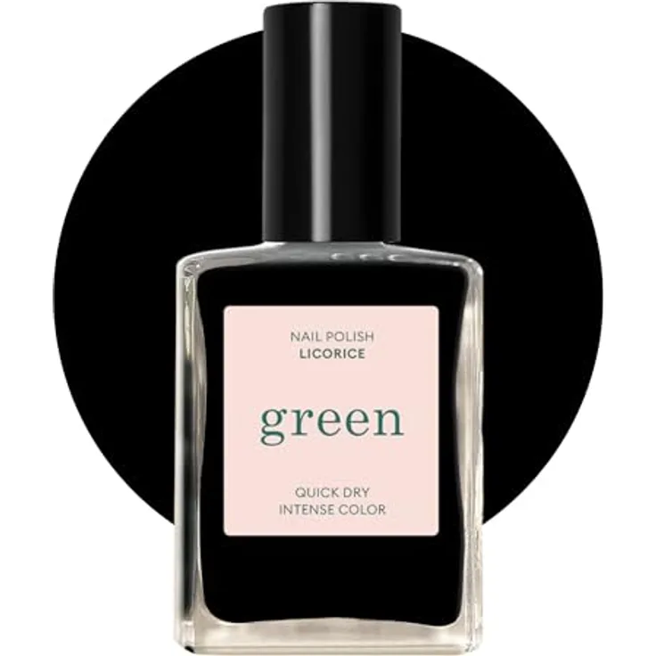 Manucurist Green Schwarzer Nagellack 9-Free Vegan & bio-basiert (67%) 15ml (LICORICE)