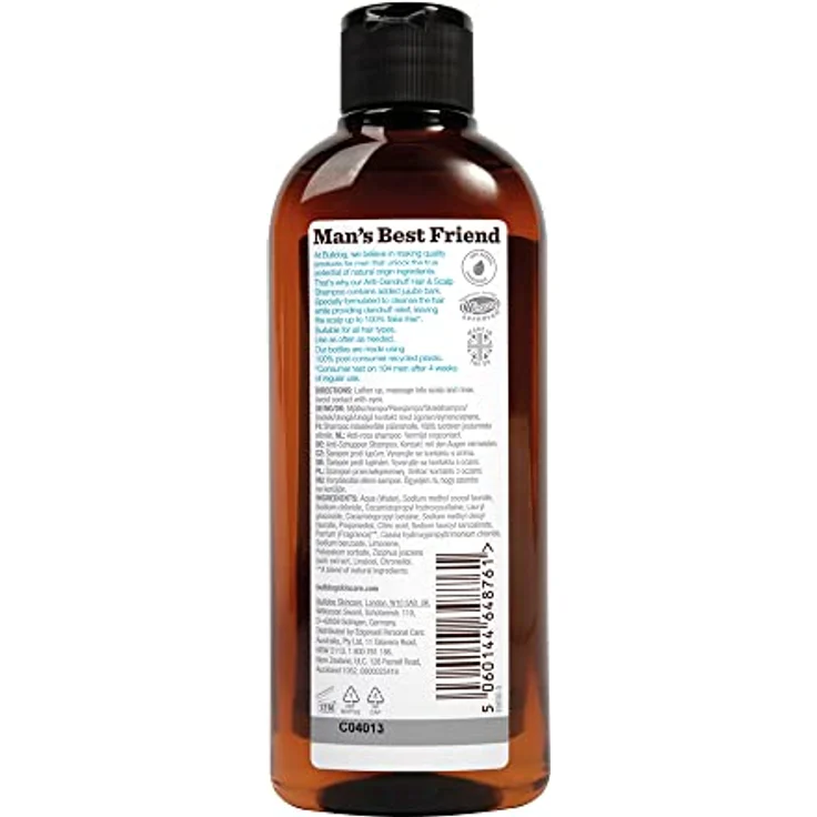 Bulldog Skincare Anti-Dandruff Shampoo, 300ml, revitalisierendes Shampoo für Männer gegen Schuppen, spendet Feuchtigkeit und stimuliert Haarwuchs – Bild 2