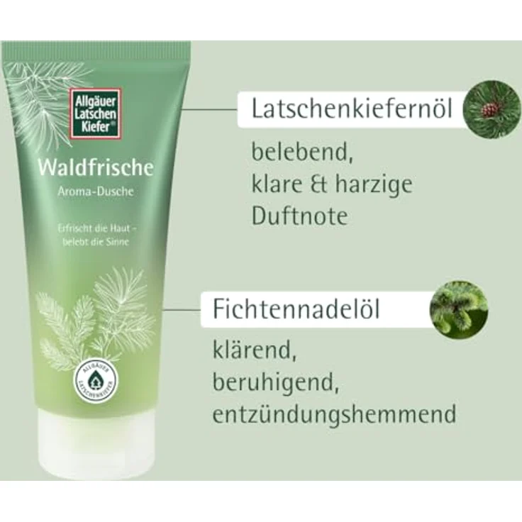 Allgäuer Latschenkiefer Waldfrische Aroma-Dusche, Duschgel mit frisch-herbem Duft, 200 ml – Bild 5