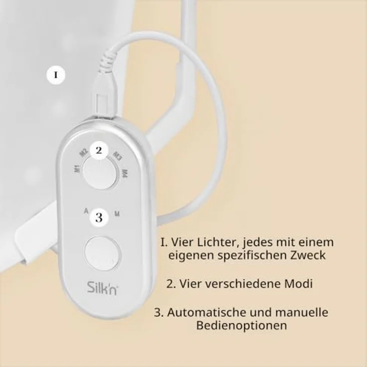 Silk'n Gesichtsmaske mit LED-Lichttherapie, Anti-Aging, entzündungshemmend, beruhigend, Anti-Akne, Narbenbehandlung, rot, blau, gelb, violett – Bild 4