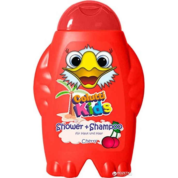 Colutti Kids Kinder & Baby Duschgel und Shampoo 2in1 - Kirsche - 300ml - für Haut und Haare - pH neutral - Dufterlebnis - schönes Design - keine Tränen - ideal für sensible Baby und Kinder Haut