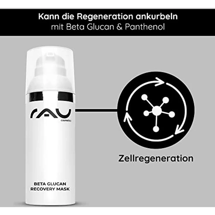 RAU Cosmetics Regenerierende Gesichtsmaske - Beta Glucan Recovery Mask 50 ml - Masken Beauty Gesicht - Gesichtsmaske Entspannung mit Squalan, Panthenol, Mandelöl - Maske für trockene Haut reife Haut – Bild 2